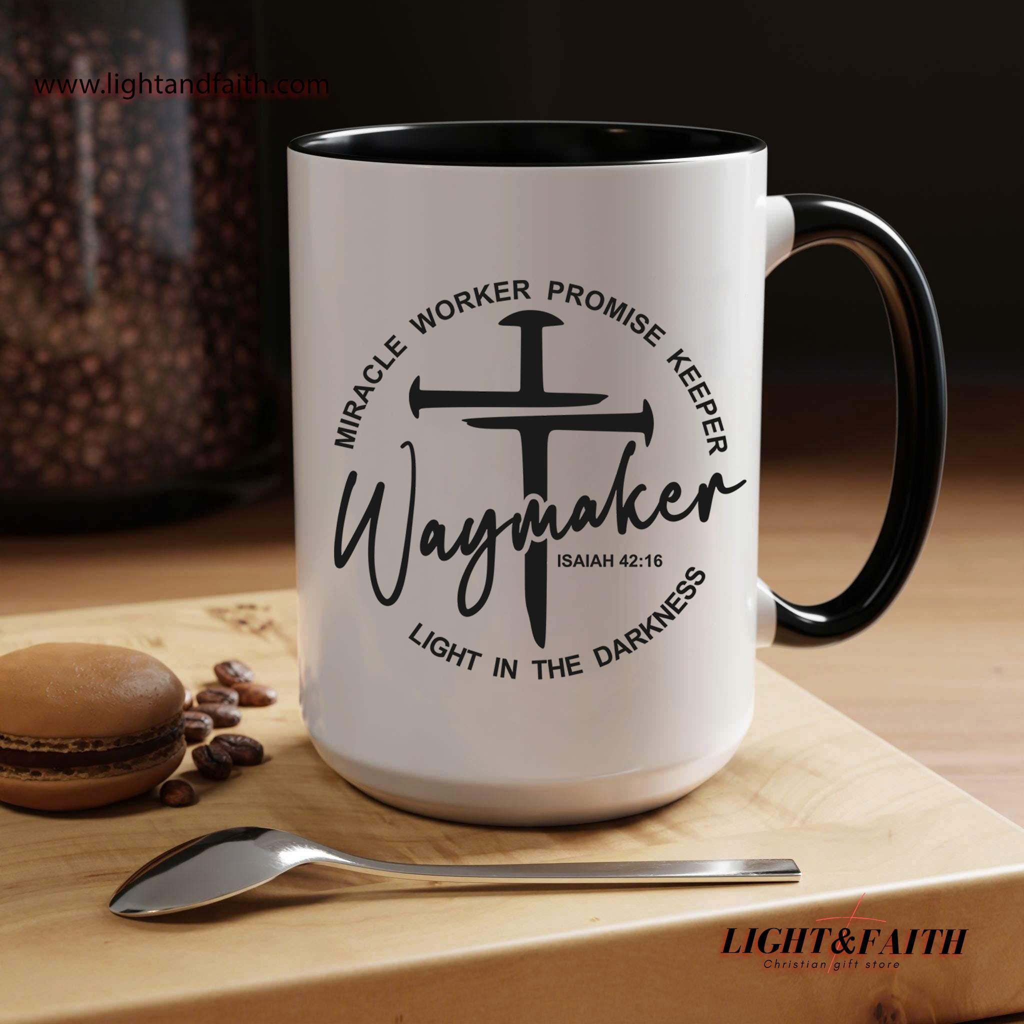 Waymaker Mug – Isaiah 42:16 Scripture Coffee Cup, Miracle Worker Christian Gift MULAF15